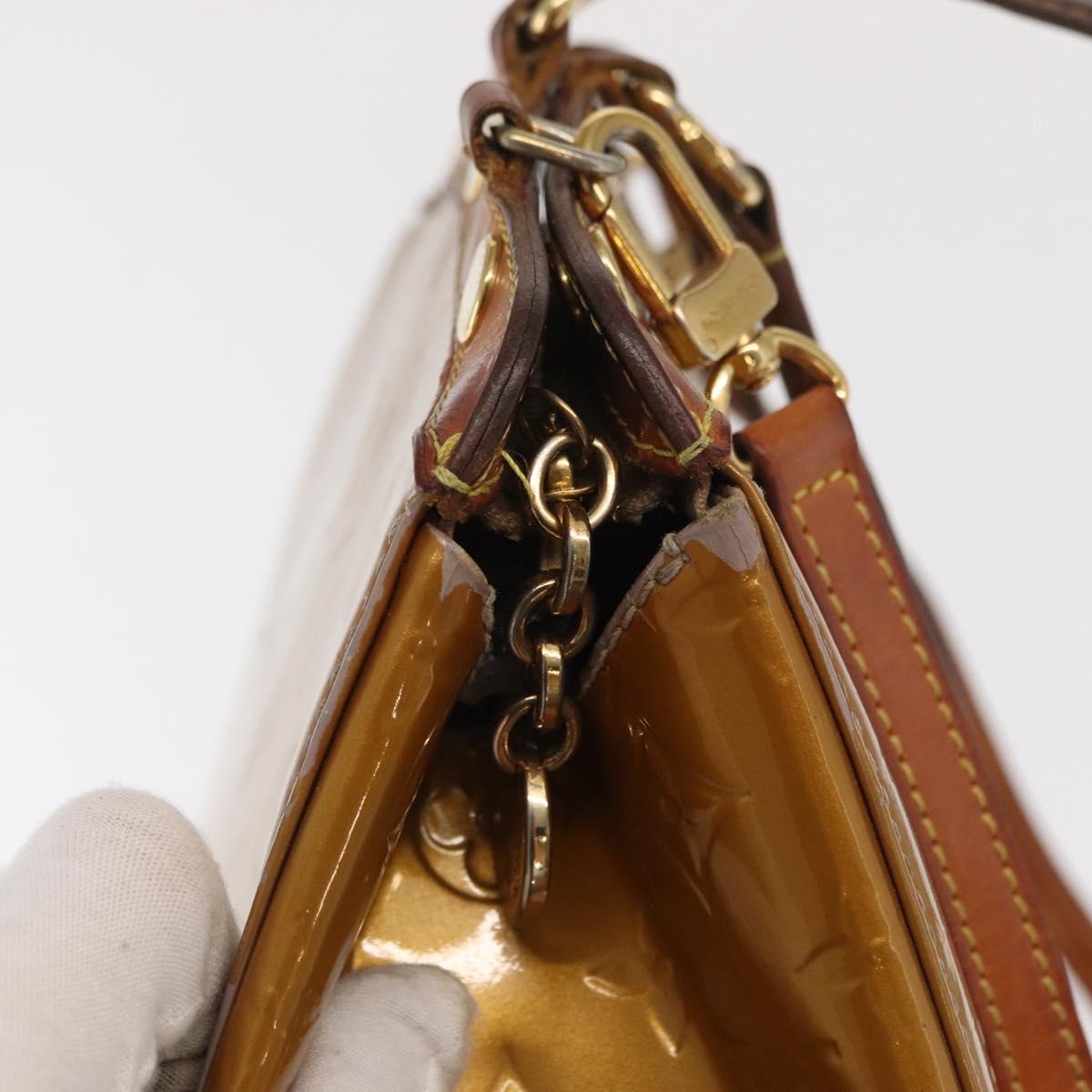LOUIS VUITTON Monogram Vernis Blair MM Bag 2way Beige poodle M91755 Auth 170691