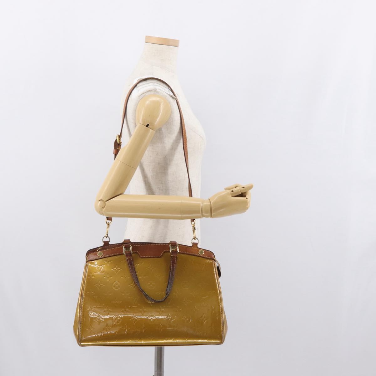 LOUIS VUITTON Monogram Vernis Blair MM Bag 2way Beige poodle M91755 Auth 170691