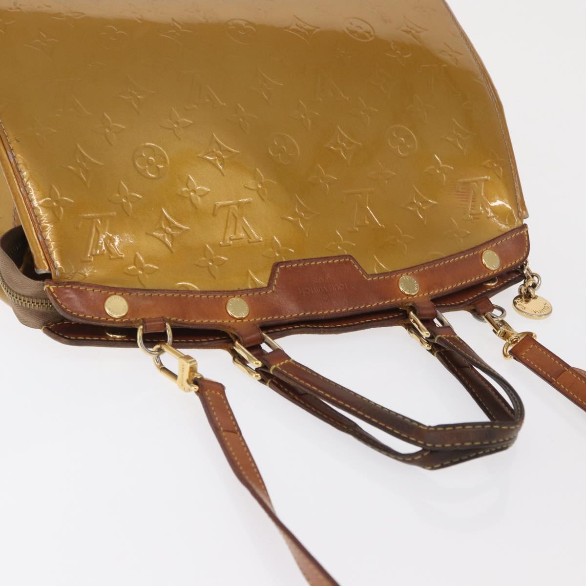 LOUIS VUITTON Monogram Vernis Blair MM Bag 2way Beige poodle M91755 Auth 170691