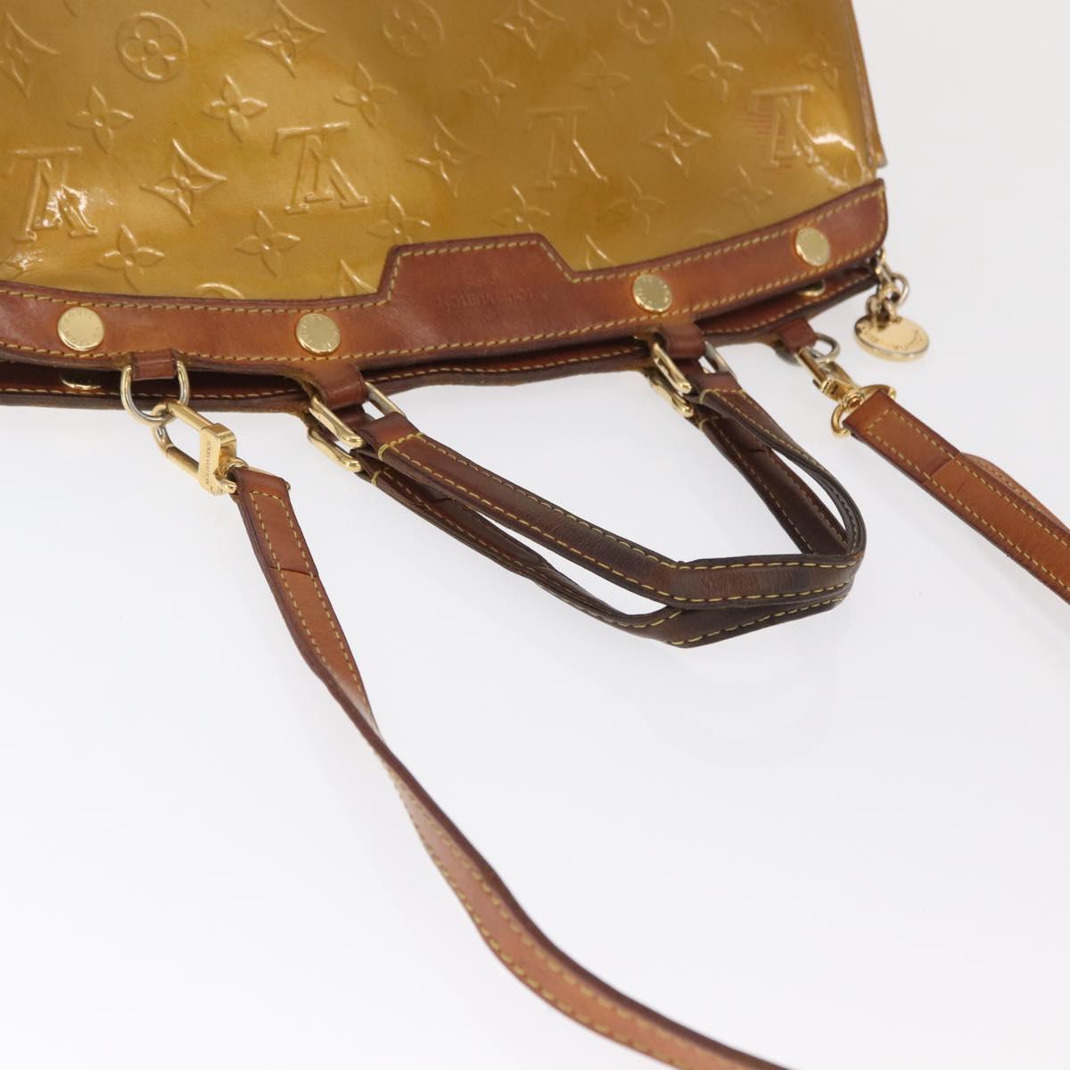 LOUIS VUITTON Monogram Vernis Blair MM Bag 2way Beige poodle M91755 Auth 170691