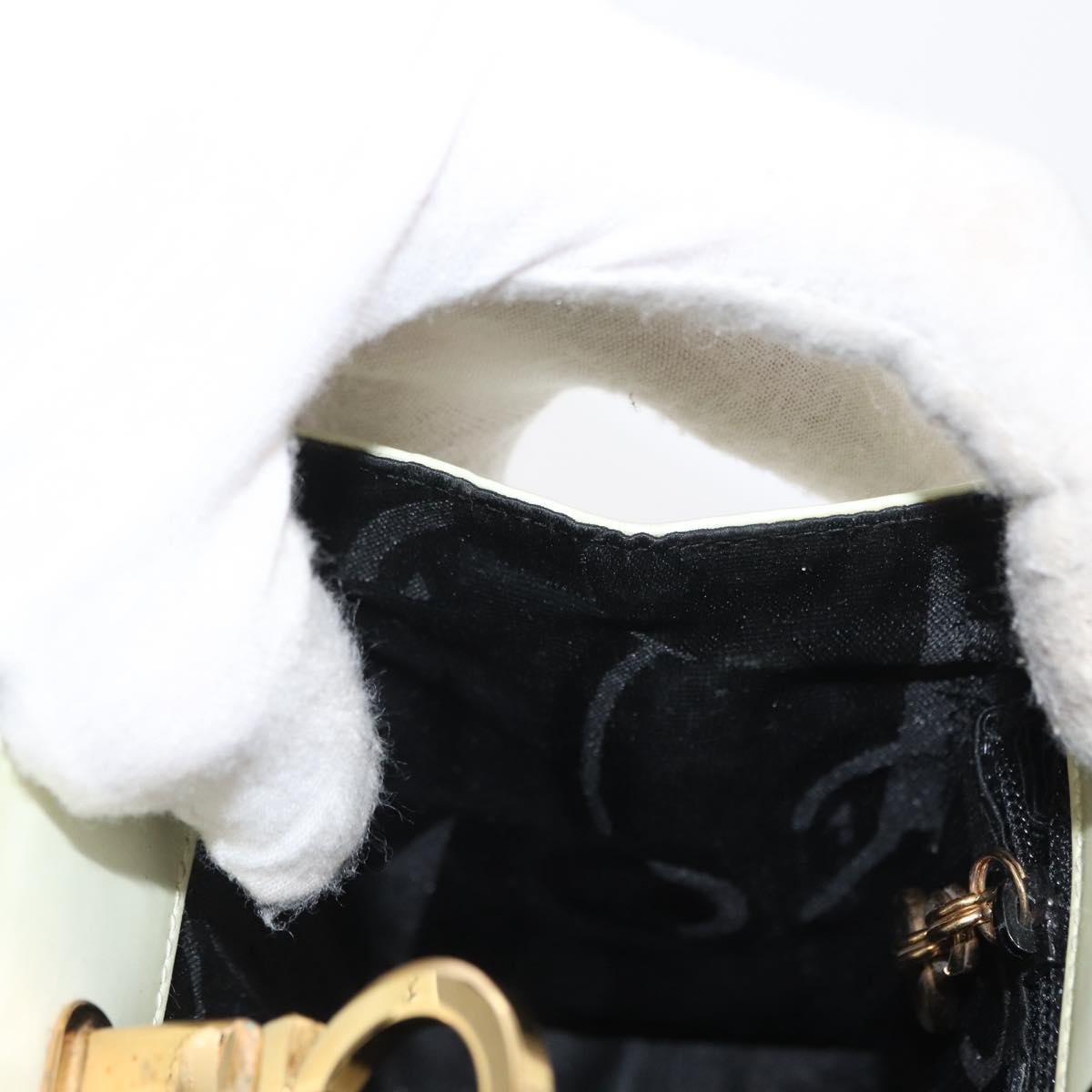 Salvatore Ferragamo Gancini Hand Bag Patent leather 2way Black Gold Auth 170695