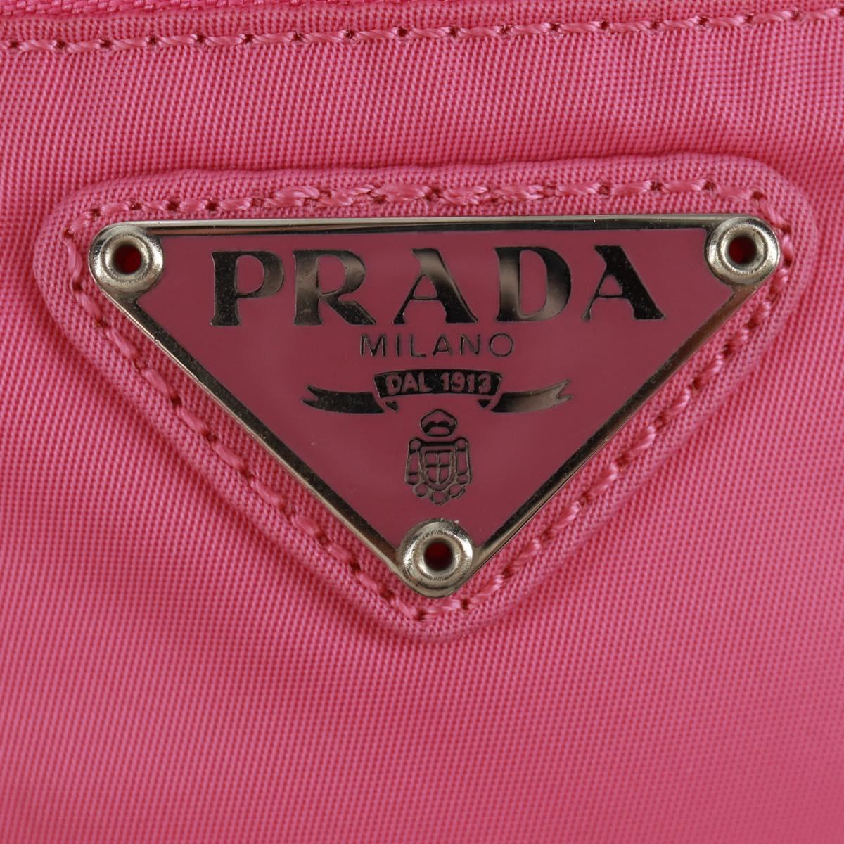 PRADA Shoulder Bag Nylon Pink Silver Auth 170698V