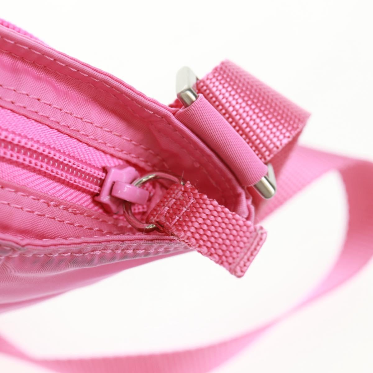 PRADA Shoulder Bag Nylon Pink Silver Auth 170698V