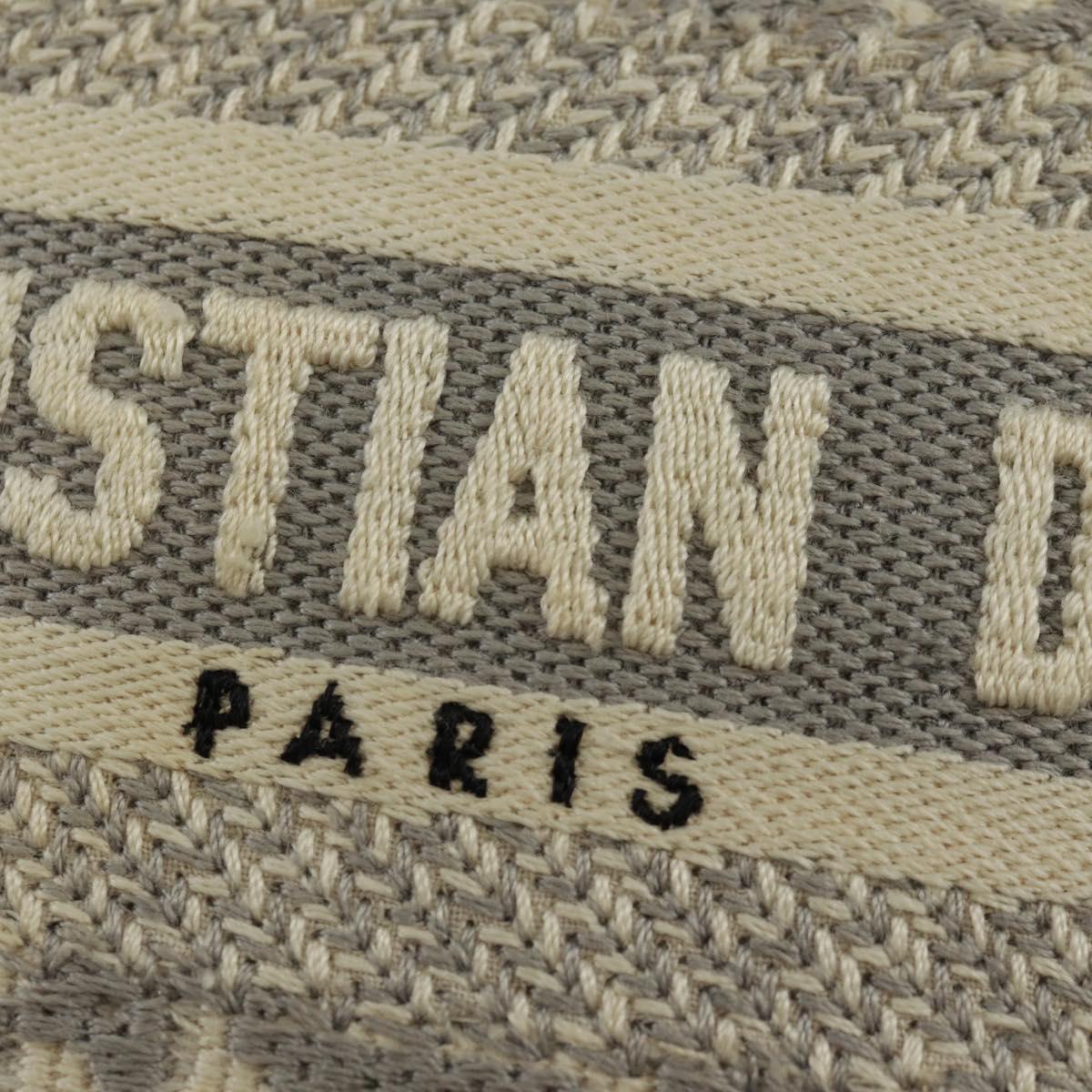 Christian Dior Trotter Canvas Oblique Book Tote Mini Bag White Gold Auth 170699M