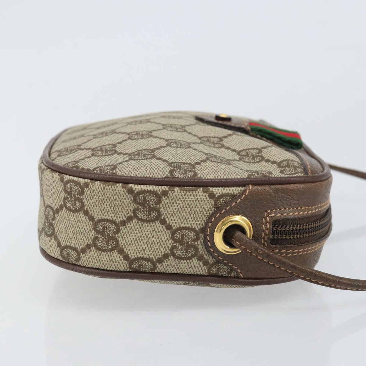 GUCCI GG Supreme Web Sherry Line Bag PVC Beige Gold 007 58 6112 Auth 170700