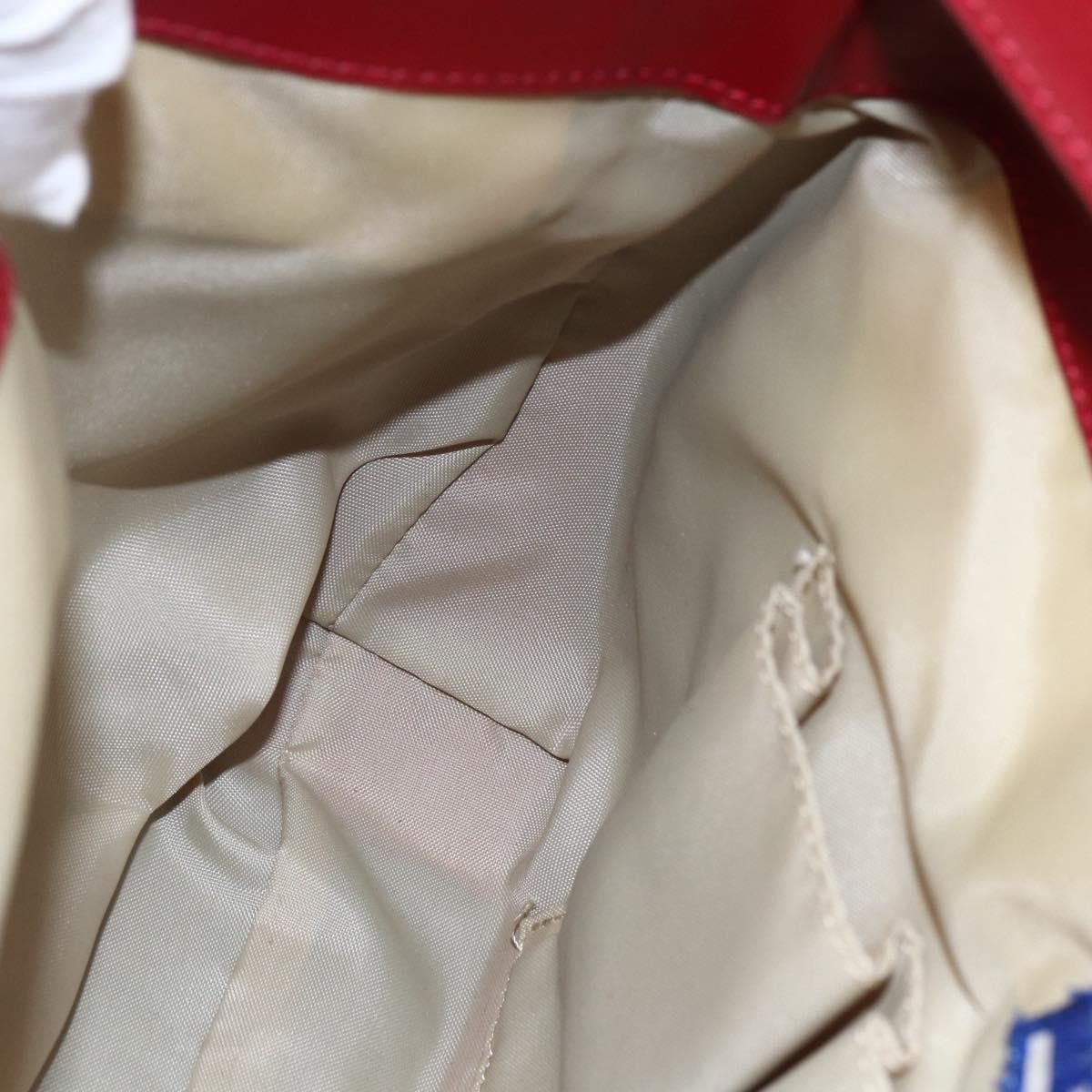 BURBERRY Nova Check Blue Label Shoulder Bag Canvas Beige Silver Auth 170703