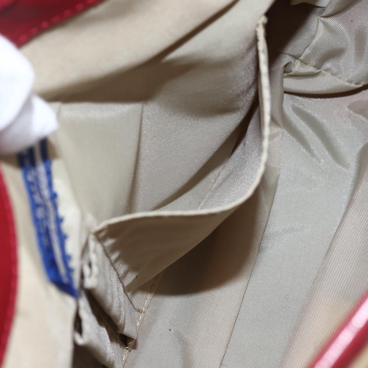 BURBERRY Nova Check Blue Label Shoulder Bag Canvas Beige Silver Auth 170703