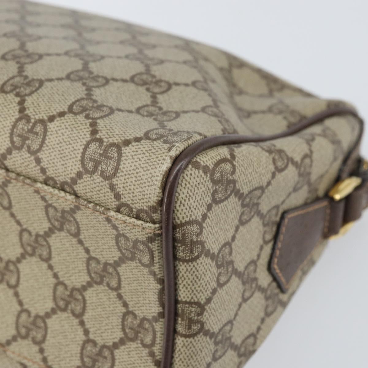 GUCCI GG Supreme Shoulder Bag PVC Beige Gold 001 115 6595 Auth 170723