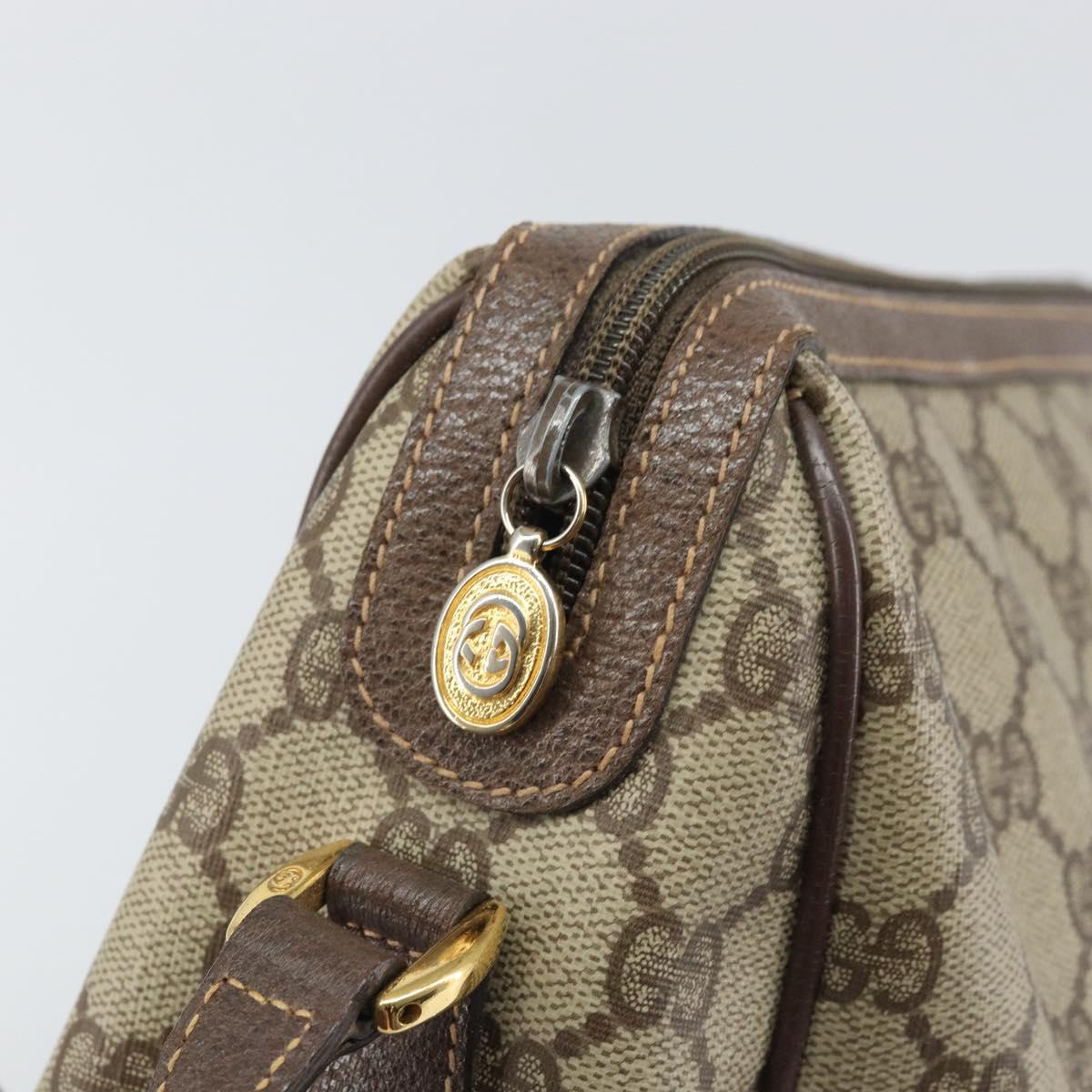 GUCCI GG Supreme Shoulder Bag PVC Beige Gold 001 115 6595 Auth 170723