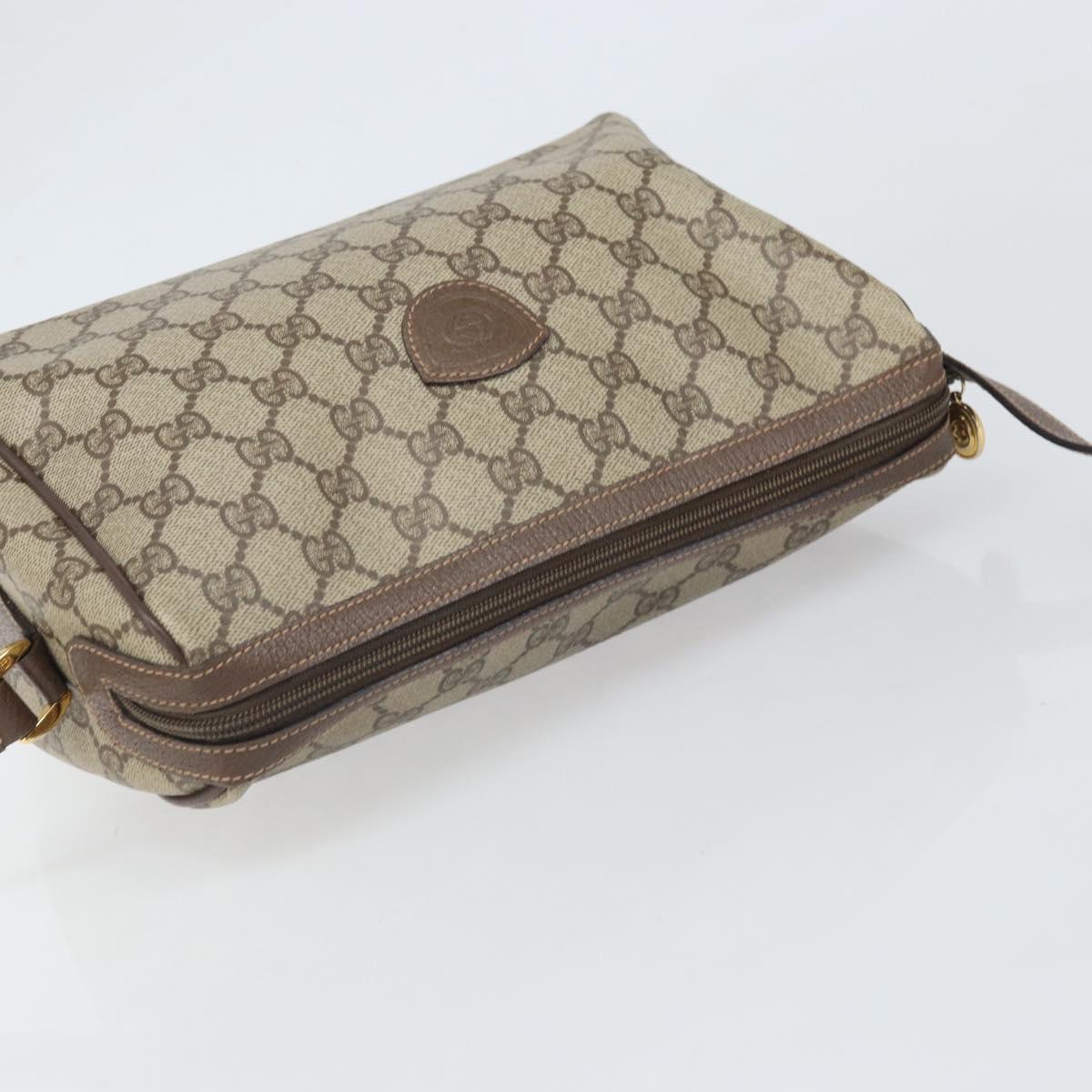 GUCCI GG Supreme Shoulder Bag PVC Beige Gold 001 115 6595 Auth 170723