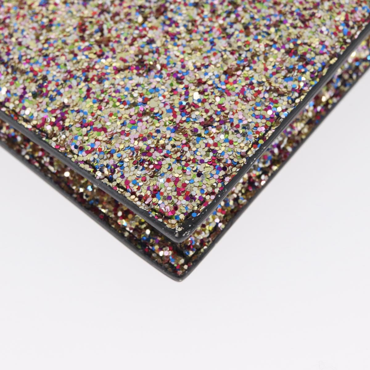 SAINT LAURENT Chain Wallet Shoulder Bag Sequin Multicolor Gold Auth 170726