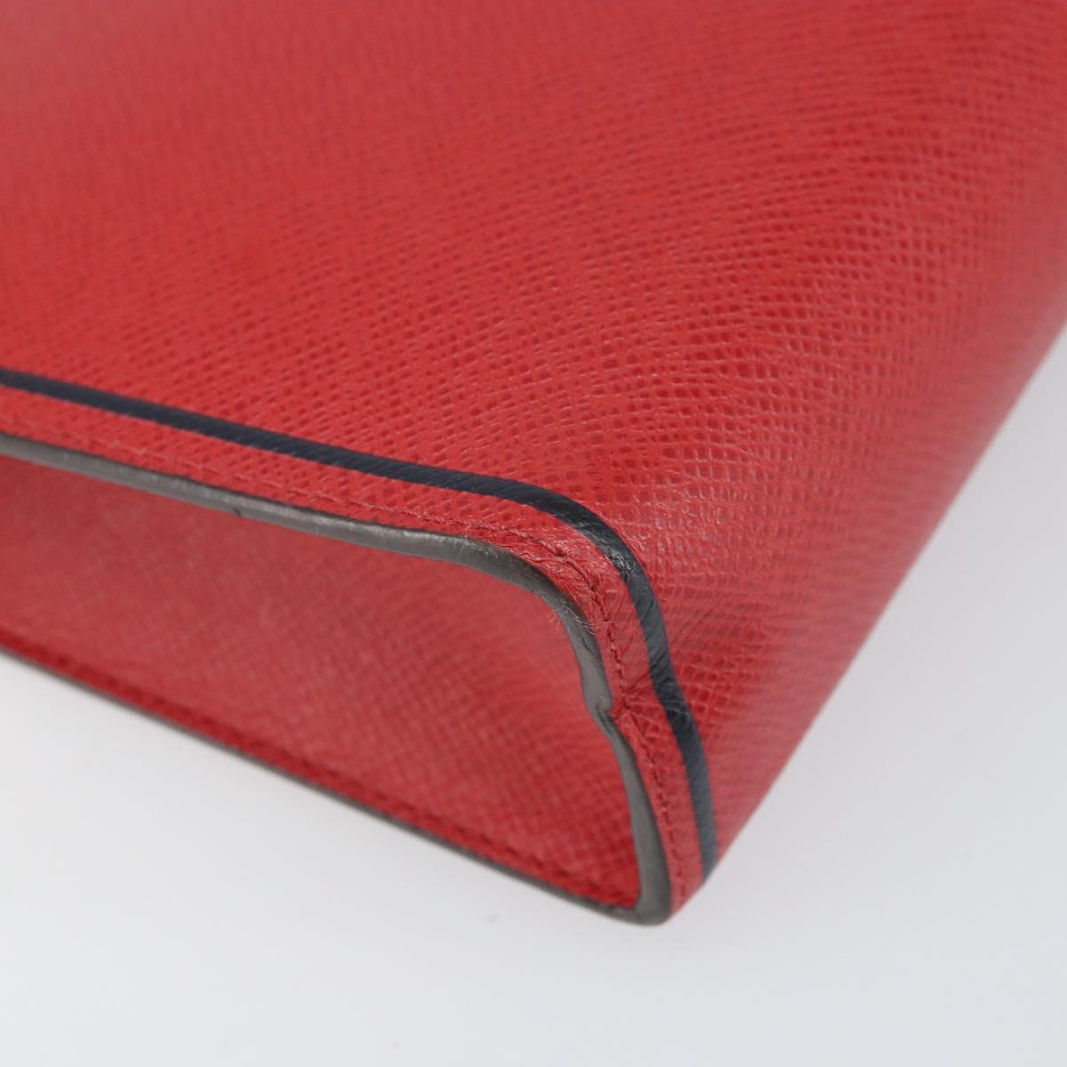 LOUIS VUITTON Taiga Pochette Voyager MM Clutch Bag Red Akajou M63397 Auth 170741