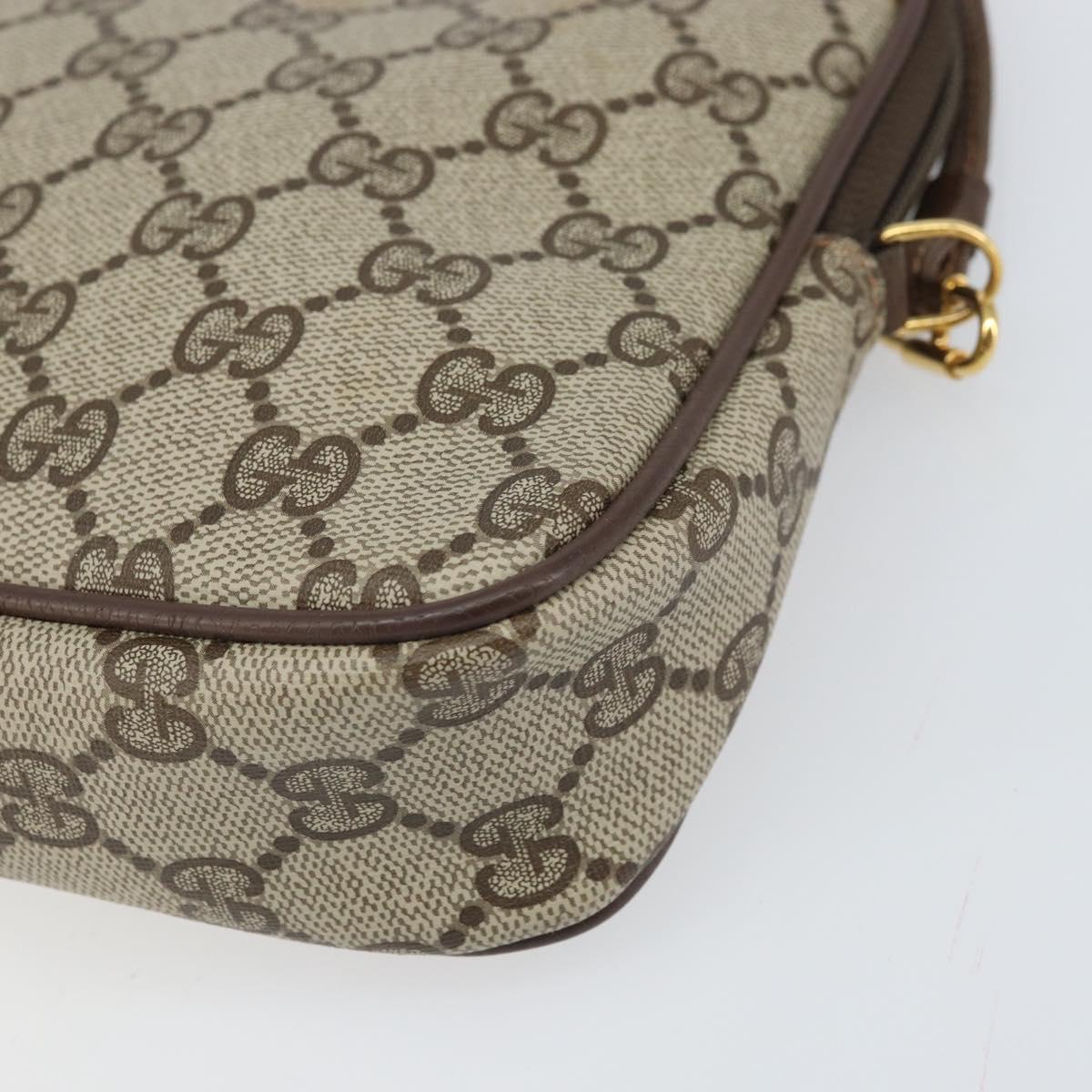 GUCCI GG Supreme Shoulder Bag PVC Beige Gold 97 02 068 Auth 170761