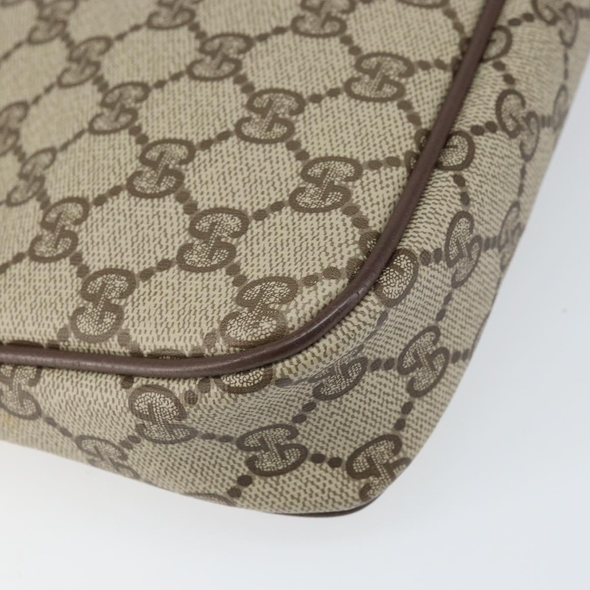 GUCCI GG Supreme Shoulder Bag PVC Beige Gold 97 02 068 Auth 170761