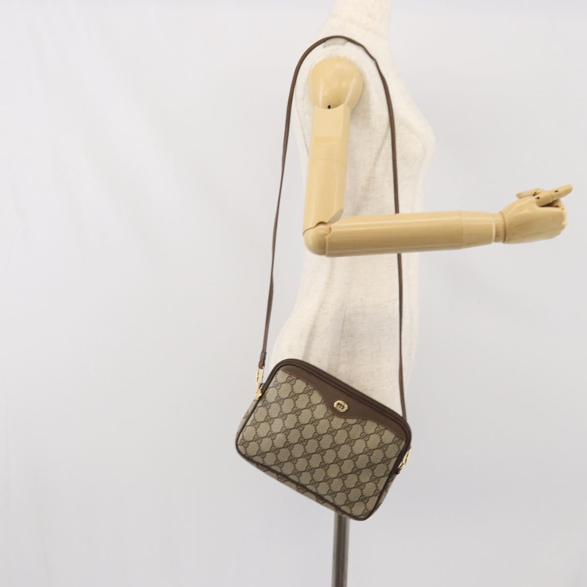 GUCCI GG Supreme Shoulder Bag PVC Beige Gold 97 02 068 Auth 170761