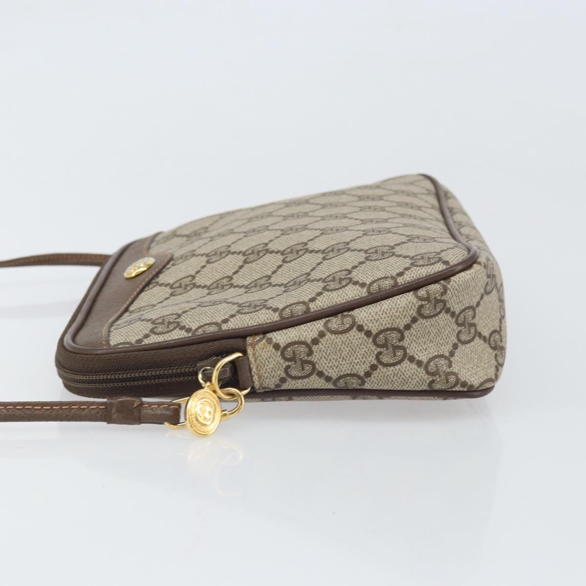 GUCCI GG Supreme Shoulder Bag PVC Beige Gold 97 02 068 Auth 170761