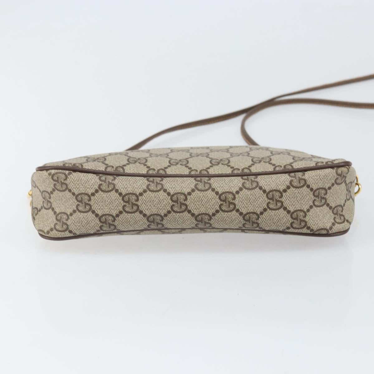 GUCCI GG Supreme Shoulder Bag PVC Beige Gold 97 02 068 Auth 170761