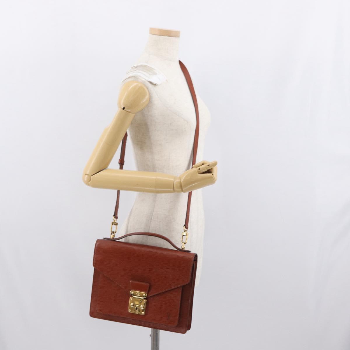 LOUIS VUITTON Epi Monceau 28 Hand Bag Brown M52123 LV Auth 170765