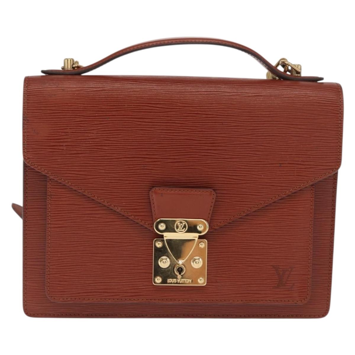 LOUIS VUITTON Epi Monceau 28 Hand Bag Brown M52123 LV Auth 170765