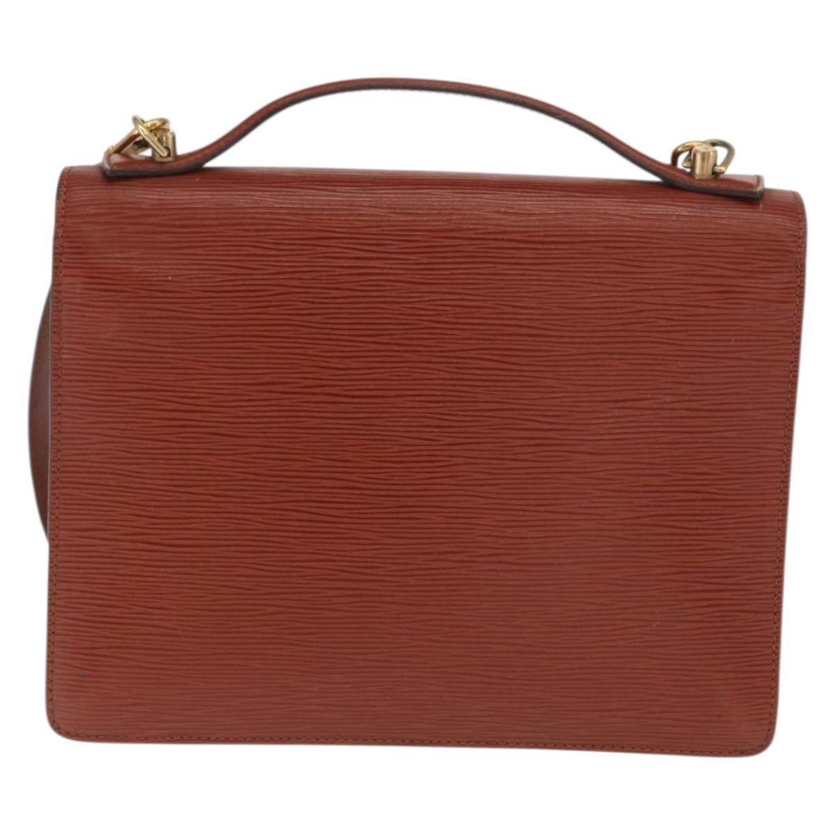 LOUIS VUITTON Epi Monceau 28 Hand Bag Brown M52123 LV Auth 170765