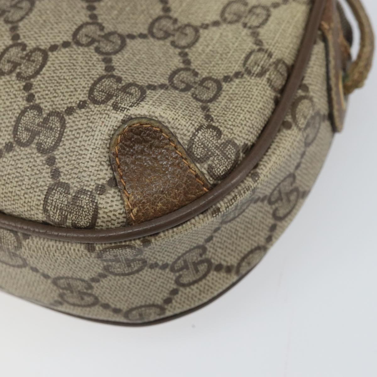 GUCCI GG Supreme Web Sherry Line Bag PVC Beige Gold 89 02 066 Auth 170778