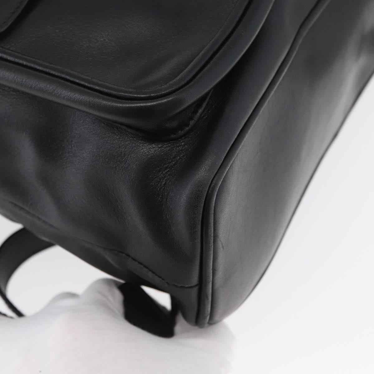 GUCCI Bamboo Backpack Leather Black Gold 003 2058 0016 Auth 170790A