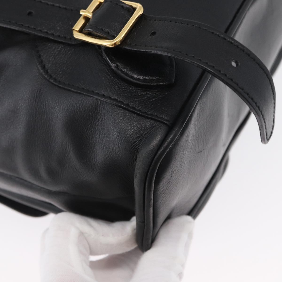 GUCCI Bamboo Backpack Leather Black Gold 003 2058 0016 Auth 170790A