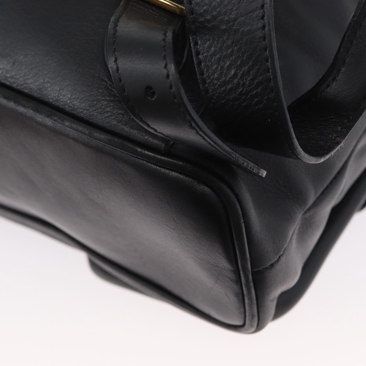 GUCCI Bamboo Backpack Leather Black Gold 003 2058 0016 Auth 170790A