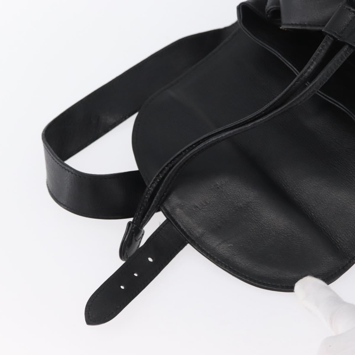 GUCCI Bamboo Backpack Leather Black Gold 003 2058 0016 Auth 170790A