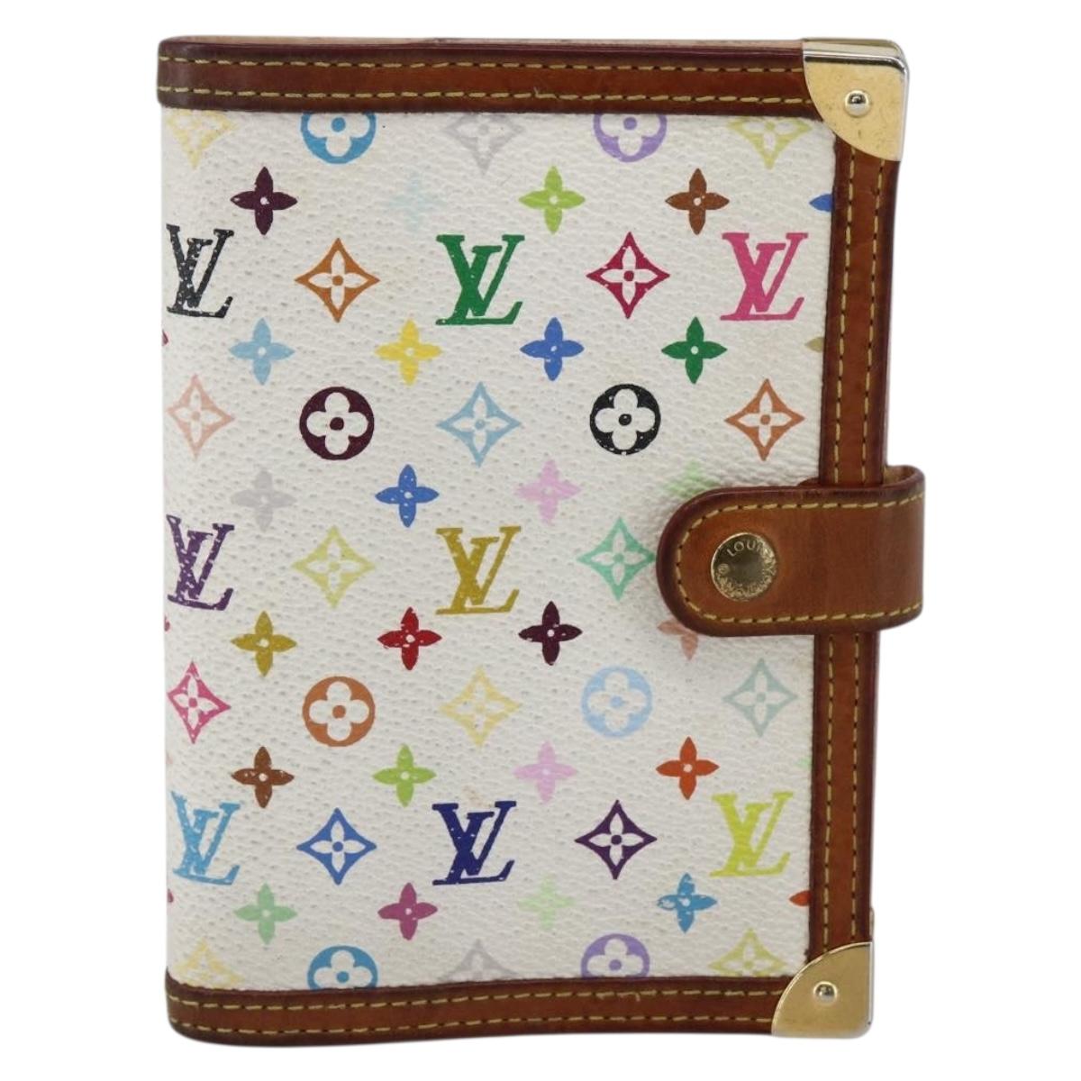 LOUIS VUITTON Multicolor Agenda PM Day Planner Cover White R21074 LV Auth 170796