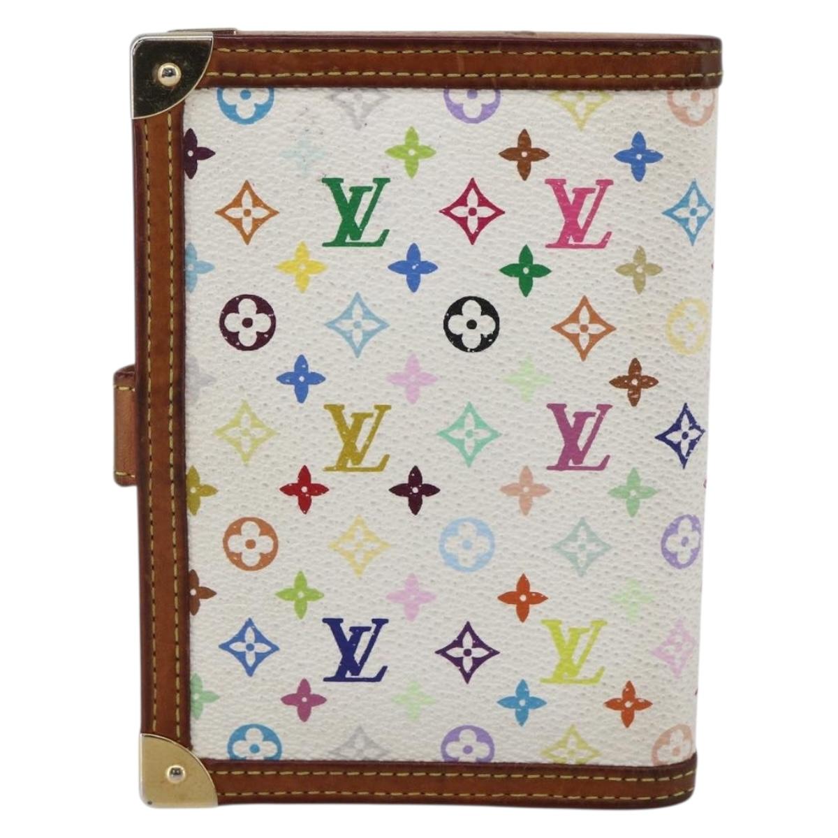 LOUIS VUITTON Multicolor Agenda PM Day Planner Cover White R21074 LV Auth 170796