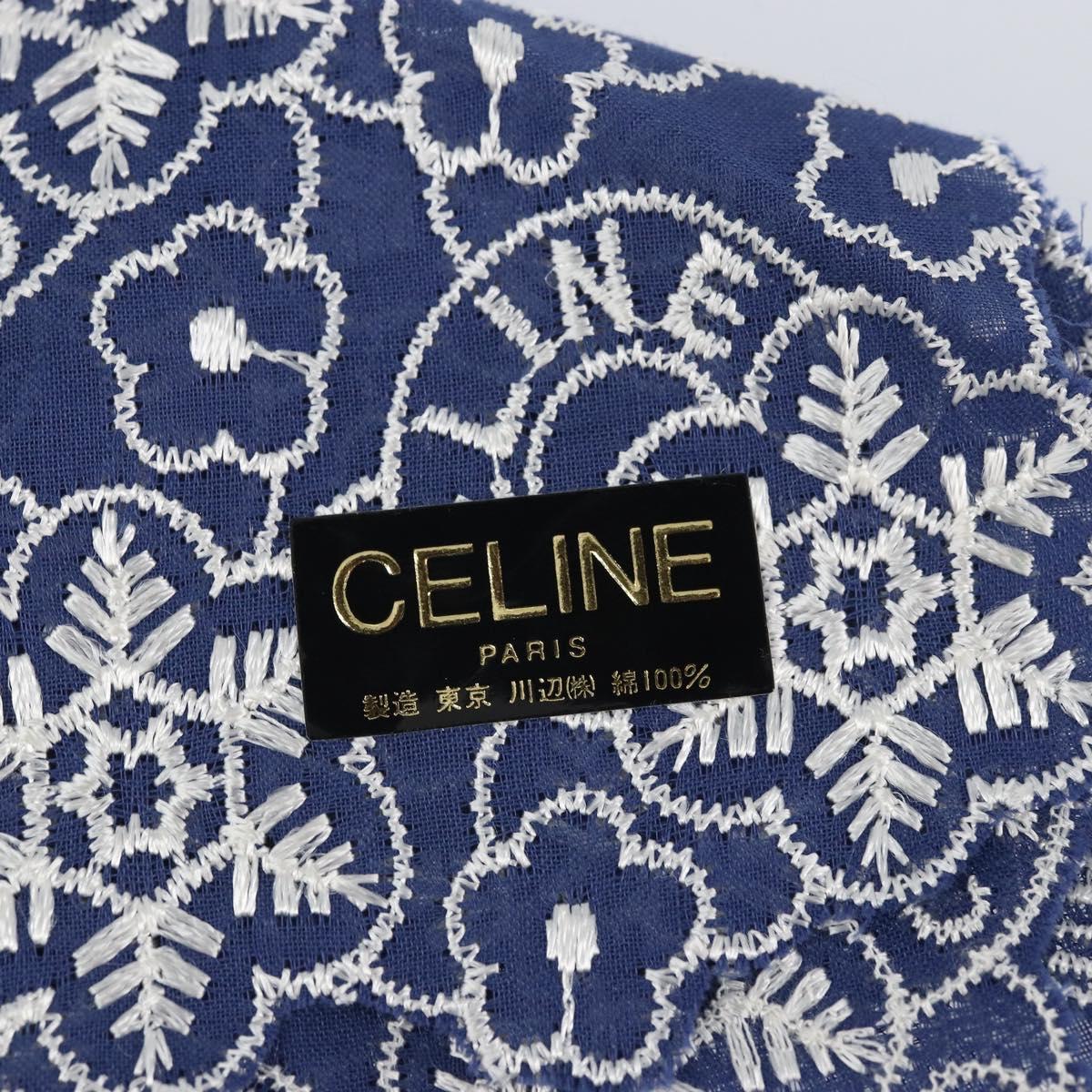 CELINE Circle Pouch Nylon Handkerchief Set Red Gold Auth 170797V