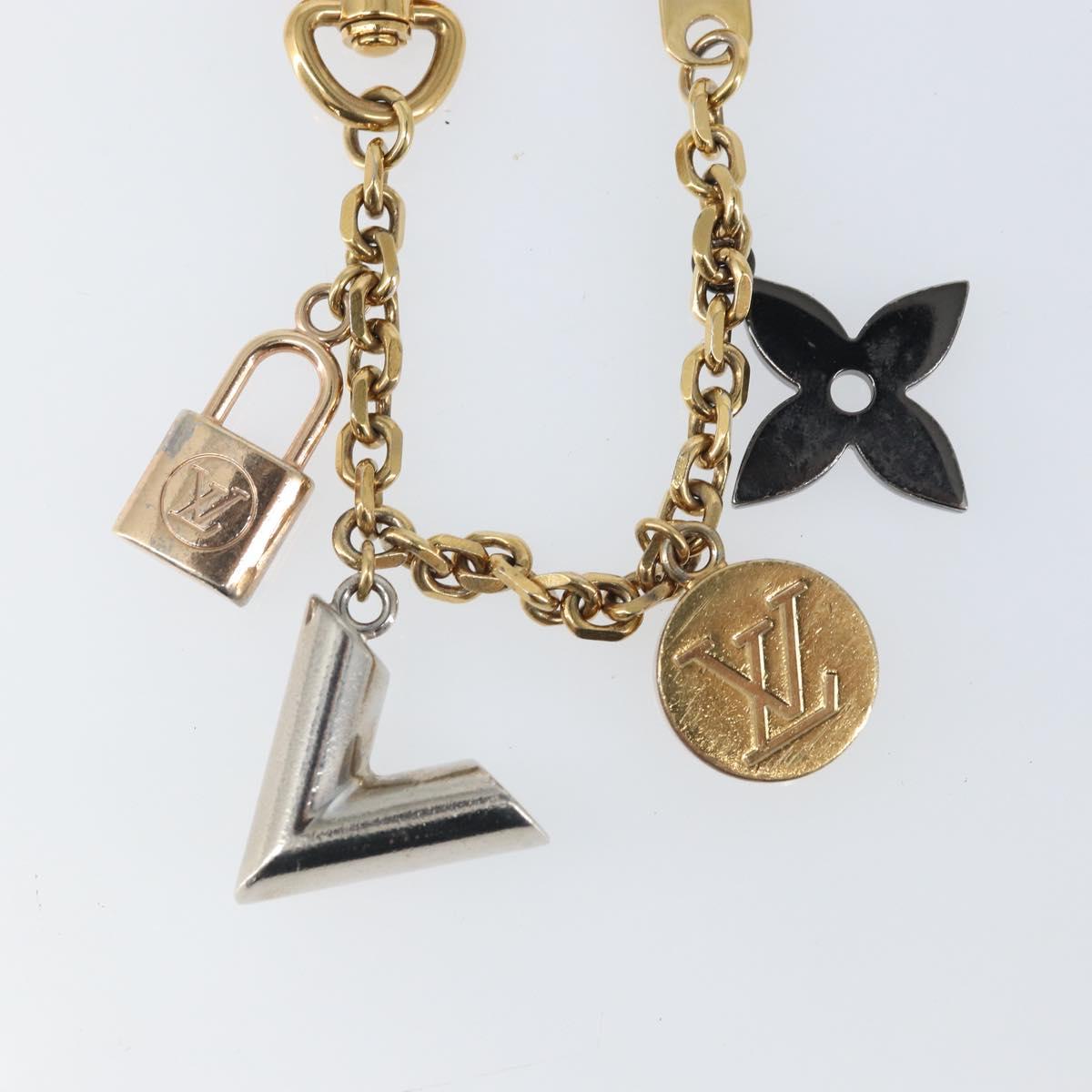 LOUIS VUITTON Chain Caleido V Charm Key Holder metal Gold M67379 LV Auth 170801