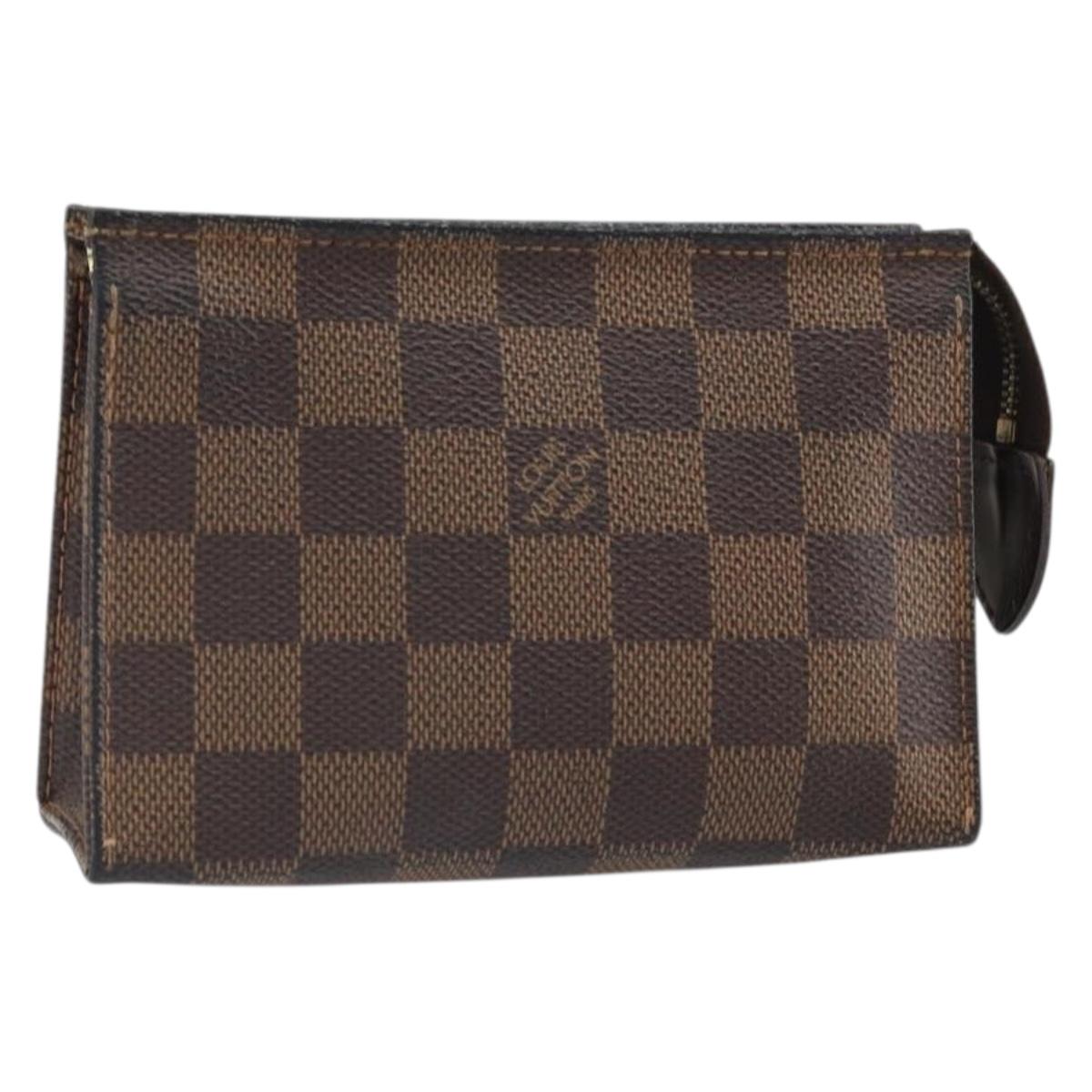LOUIS VUITTON Damier Ebene Poche Toilette 15 Pouch N47548 LV Auth 170802V