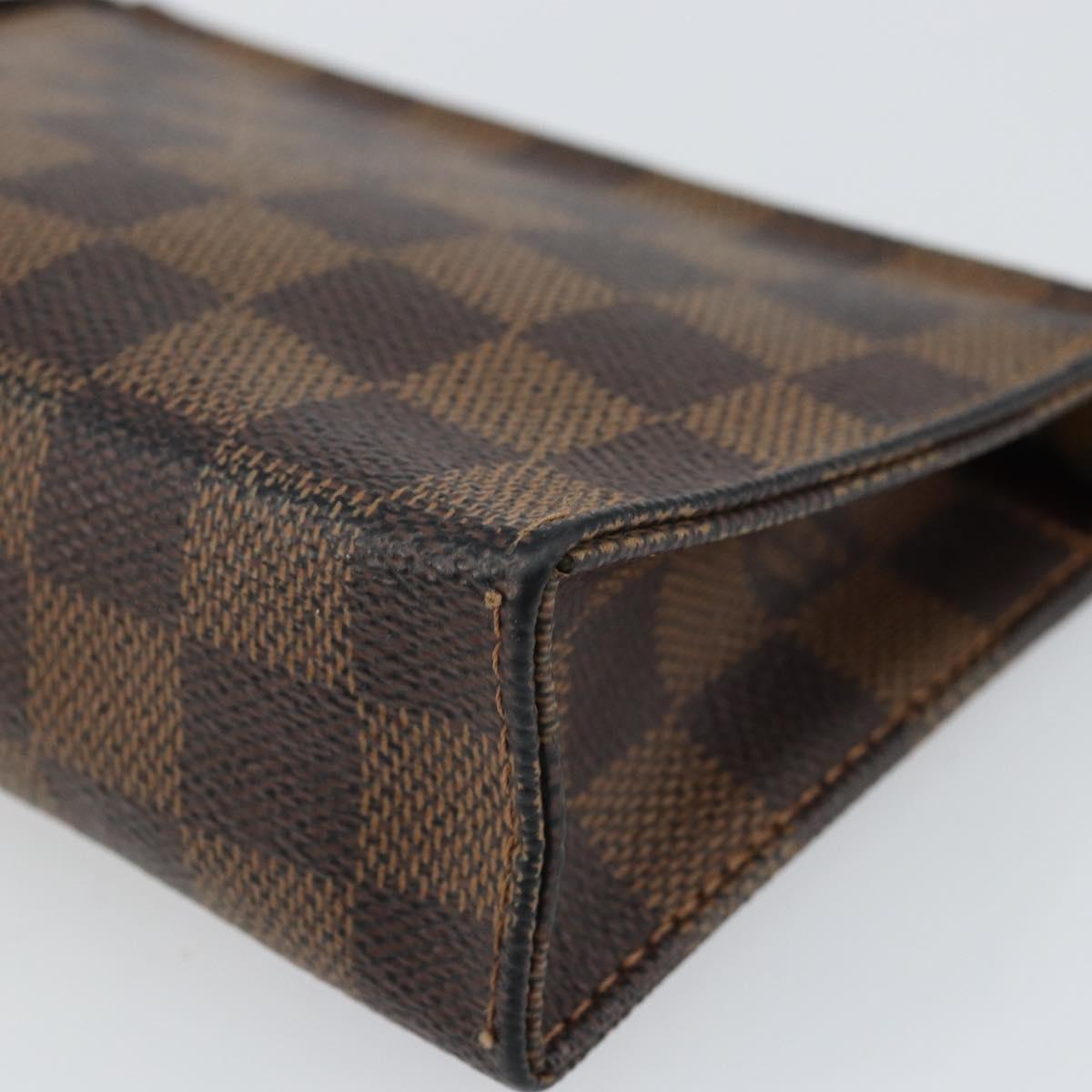LOUIS VUITTON Damier Ebene Poche Toilette 15 Pouch N47548 LV Auth 170802V