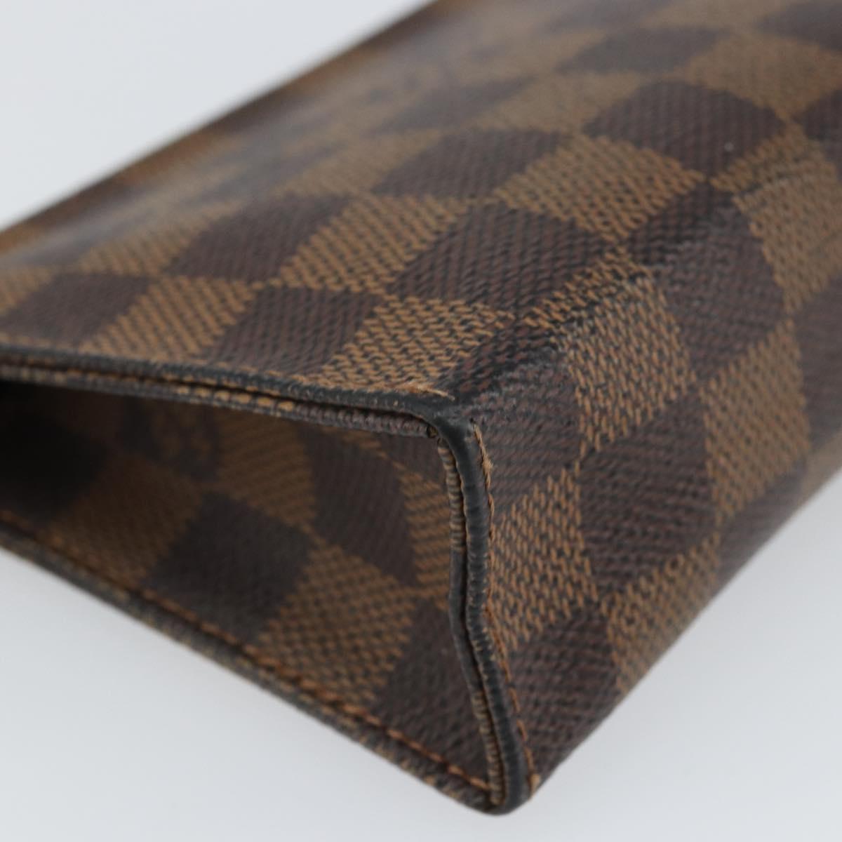 LOUIS VUITTON Damier Ebene Poche Toilette 15 Pouch N47548 LV Auth 170802V