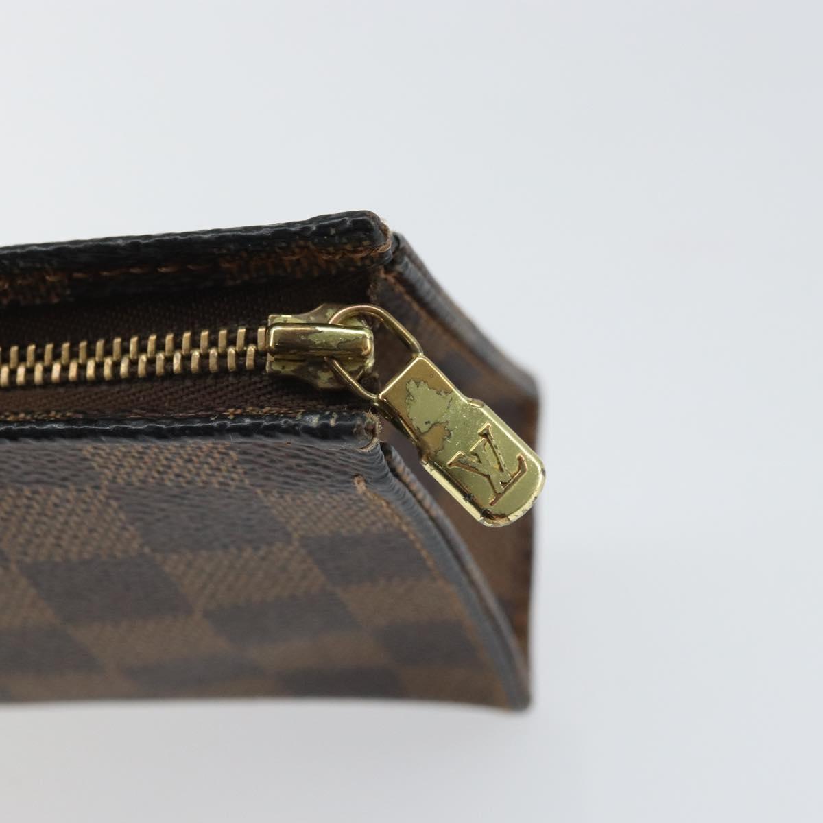 LOUIS VUITTON Damier Ebene Poche Toilette 15 Pouch N47548 LV Auth 170802V