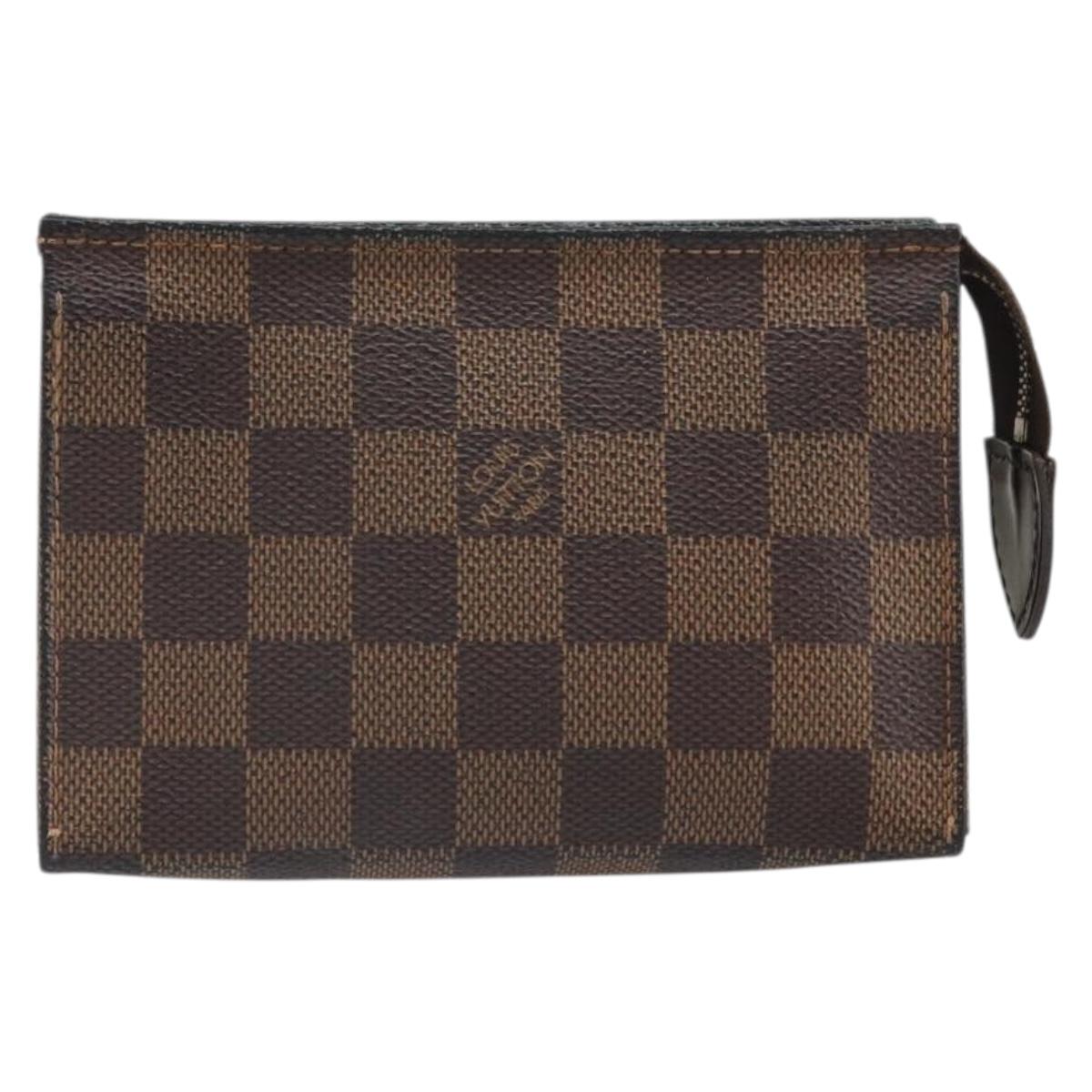 LOUIS VUITTON Damier Ebene Poche Toilette 15 Pouch N47548 LV Auth 170802V