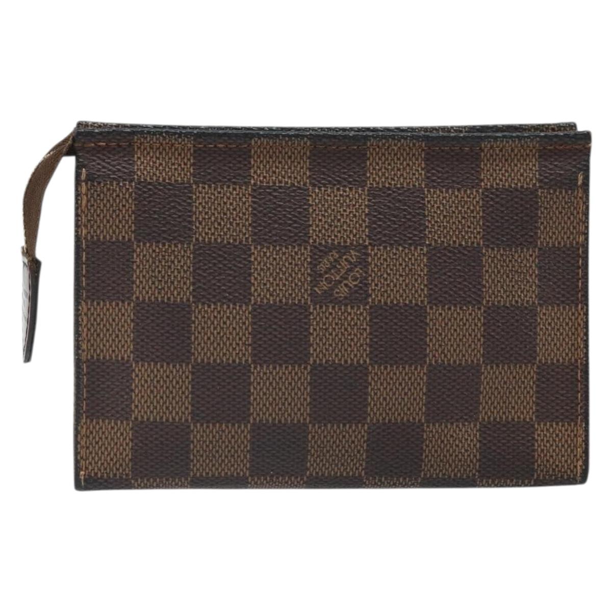 LOUIS VUITTON Damier Ebene Poche Toilette 15 Pouch N47548 LV Auth 170802V