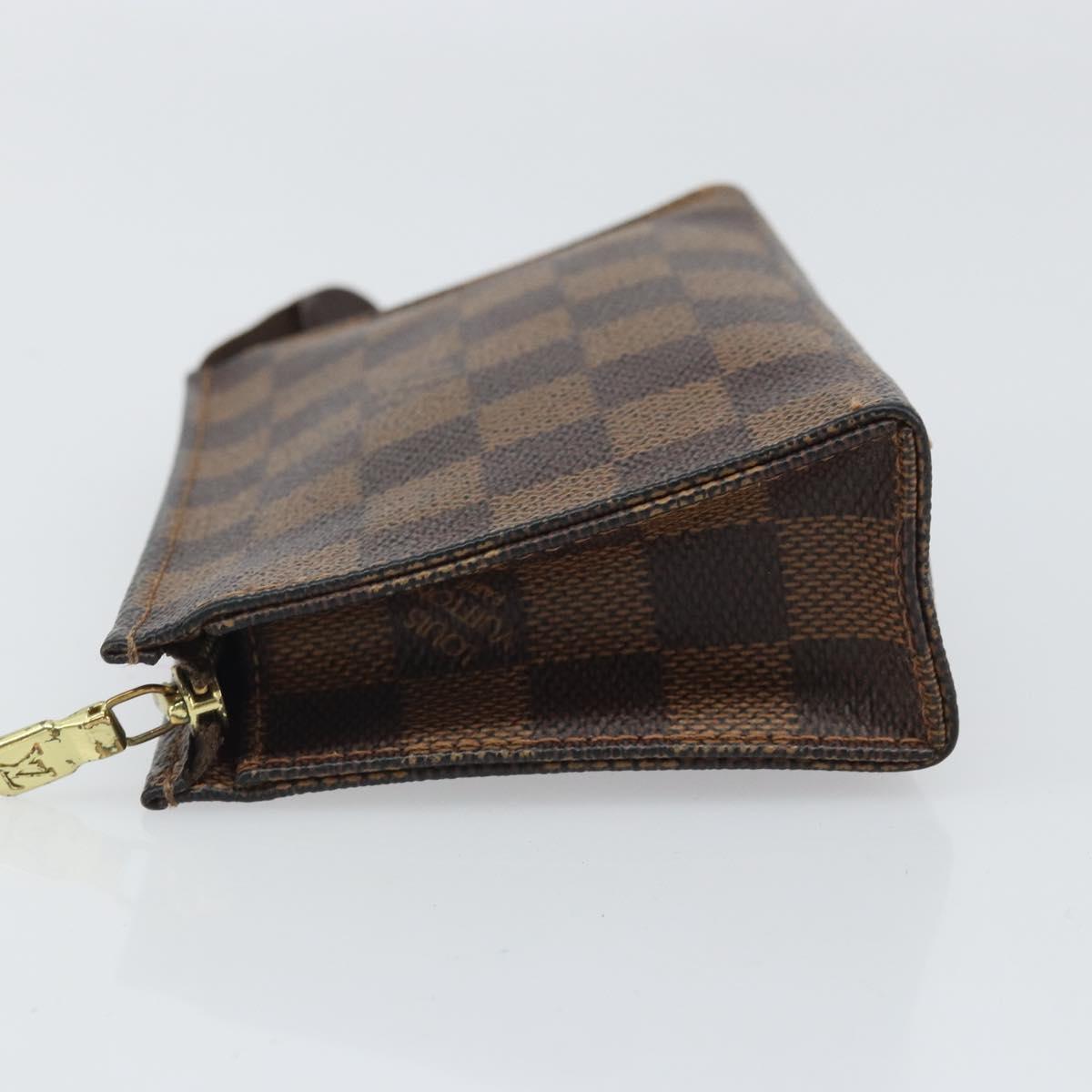 LOUIS VUITTON Damier Ebene Poche Toilette 15 Pouch N47548 LV Auth 170802V