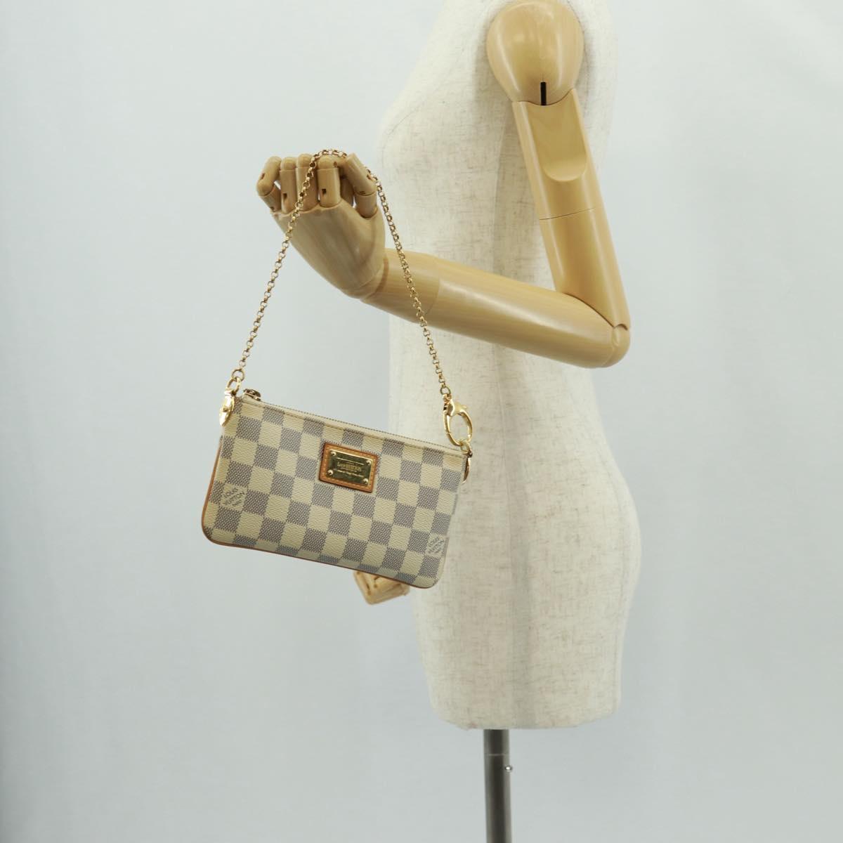 LOUIS VUITTON Damier Azur Pochette Mira MM Accessory Pouch N60027 Auth 170805V