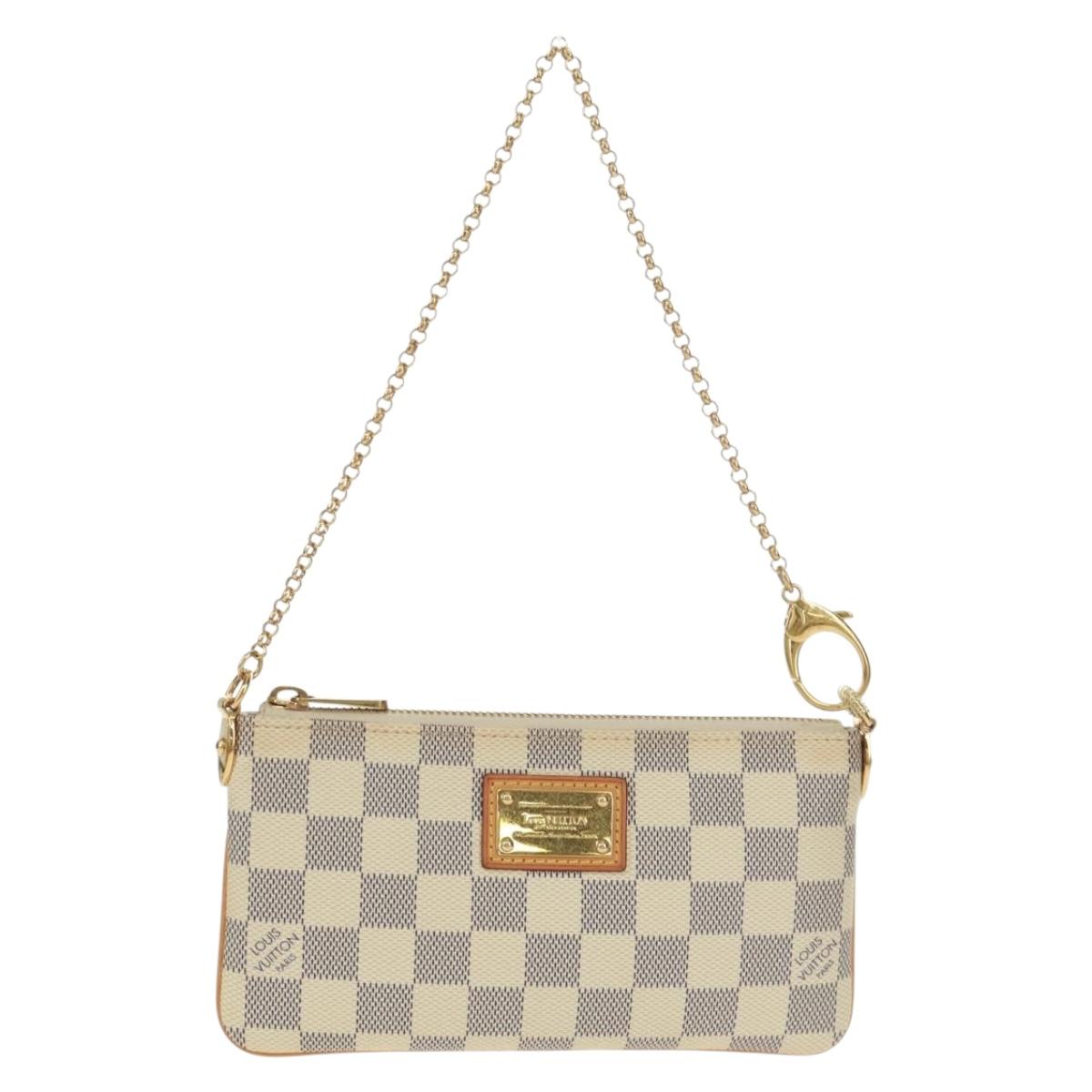 LOUIS VUITTON Damier Azur Pochette Mira MM Accessory Pouch N60027 Auth 170805V