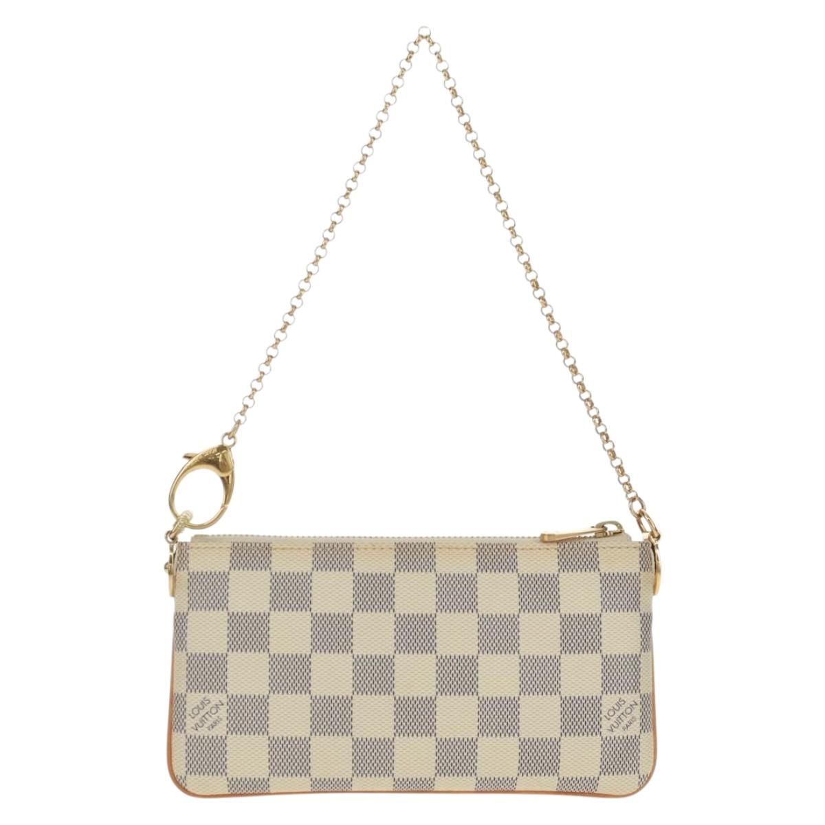 LOUIS VUITTON Damier Azur Pochette Mira MM Accessory Pouch N60027 Auth 170805V