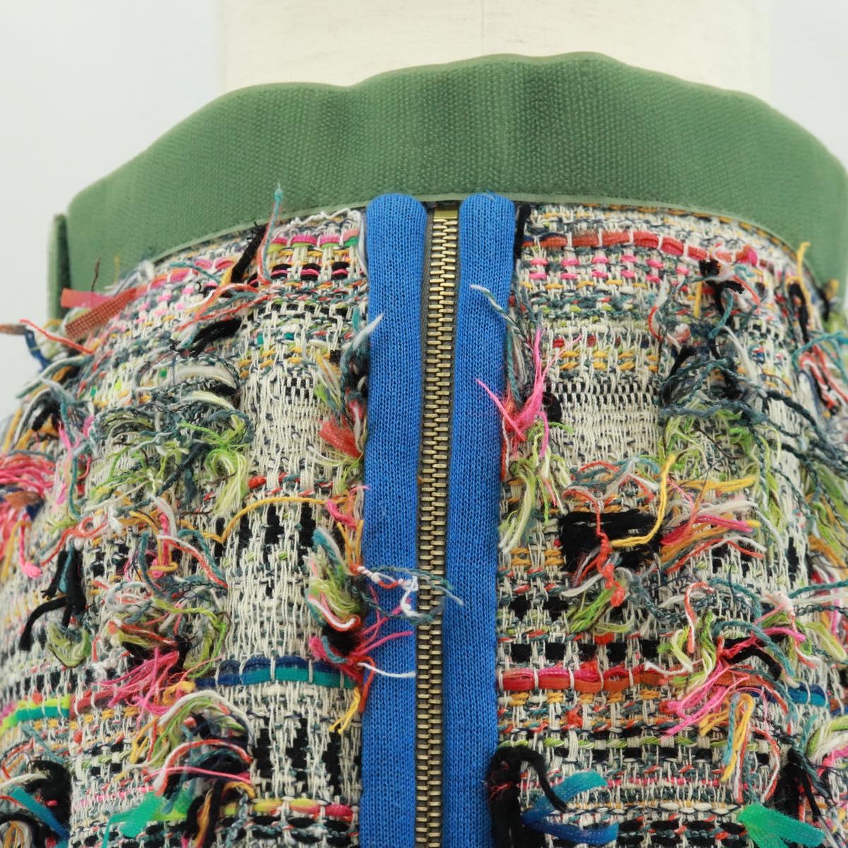 CHANEL Skirt Tweed Multicolor CC Auth 170807V