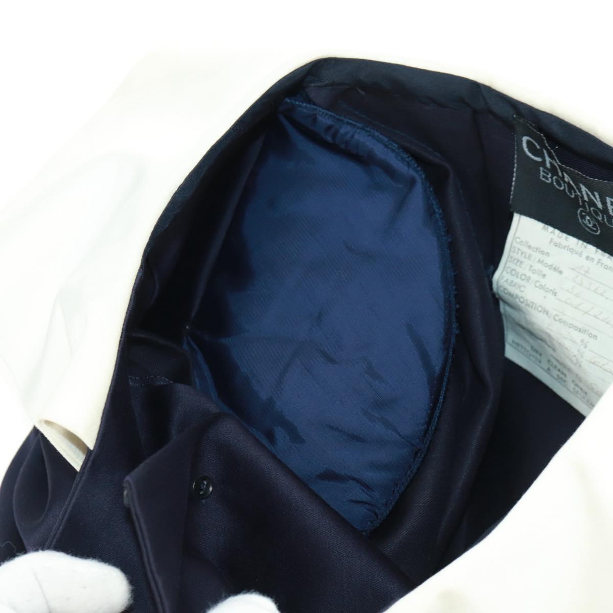 CHANEL One Piece Cotton Navy CC Auth 170808V