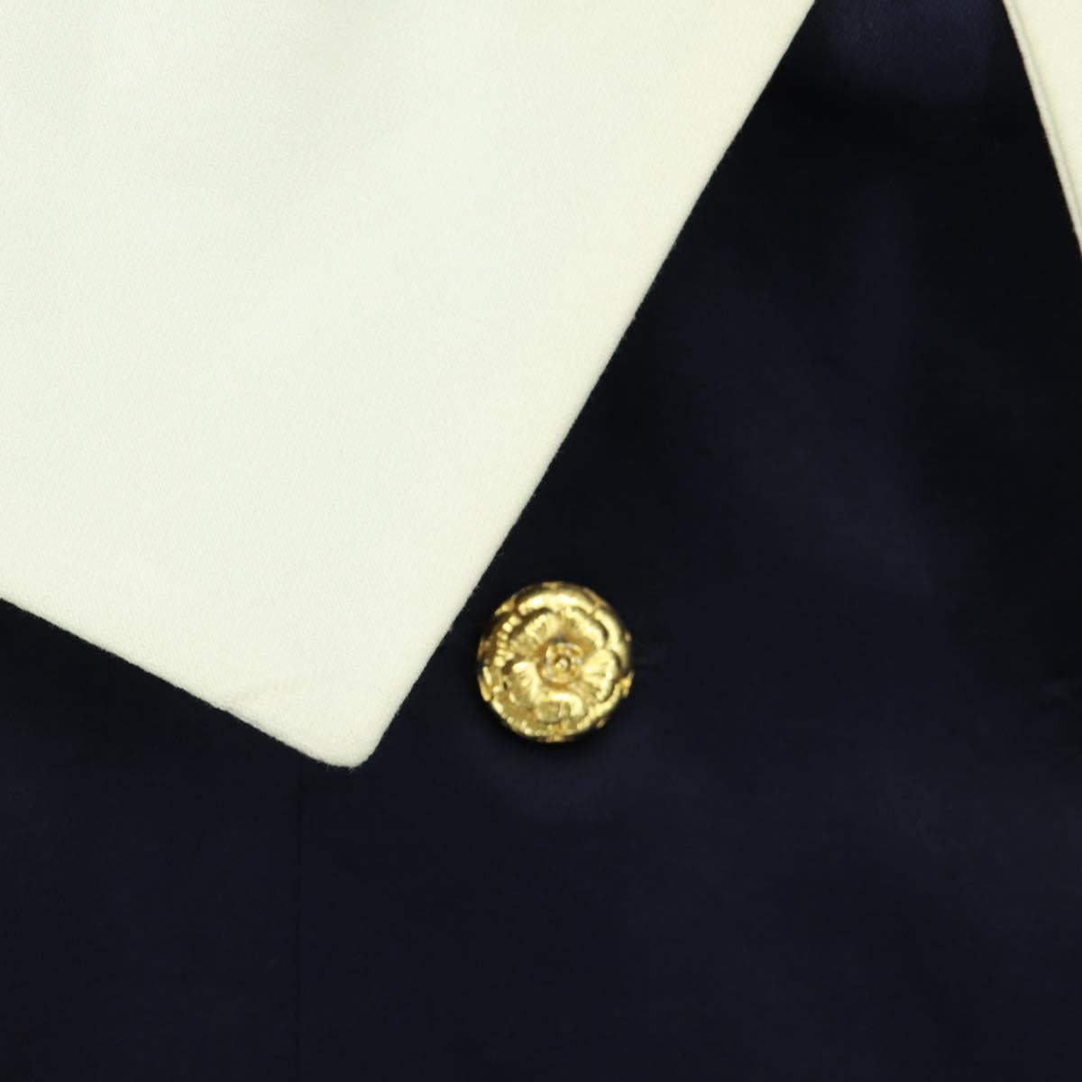 CHANEL One Piece Cotton Navy CC Auth 170808V