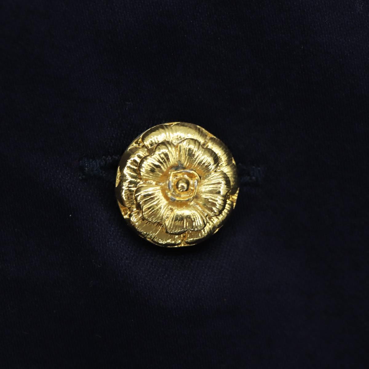 CHANEL One Piece Cotton Navy CC Auth 170808V