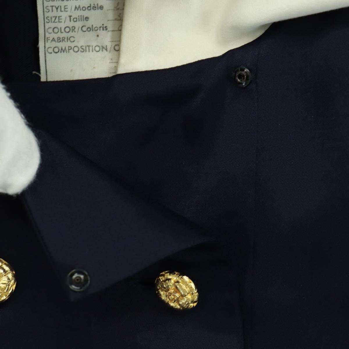 CHANEL One Piece Cotton Navy CC Auth 170808V