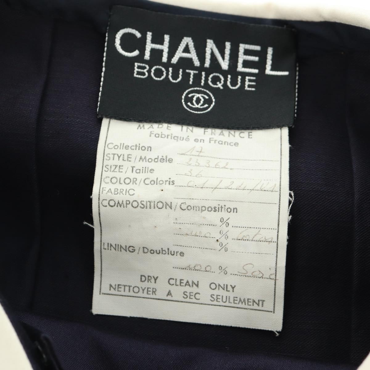 CHANEL One Piece Cotton Navy CC Auth 170808V