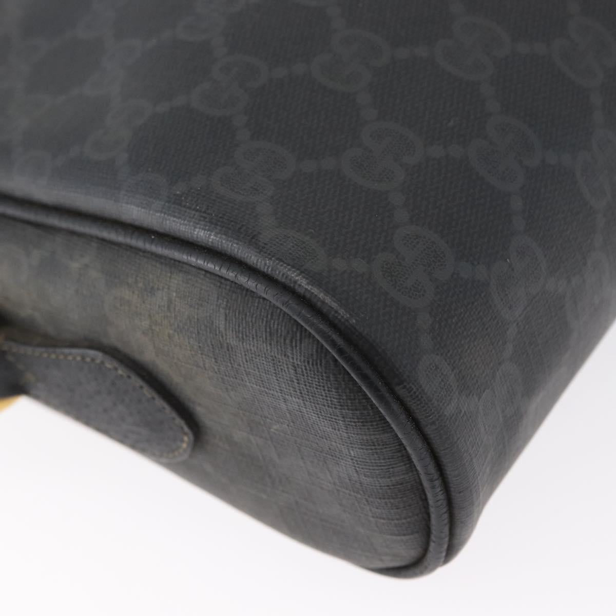GUCCI GG Supreme Web Sherry Line Bag PVC Black Gold 72 02 088 Auth 170825A